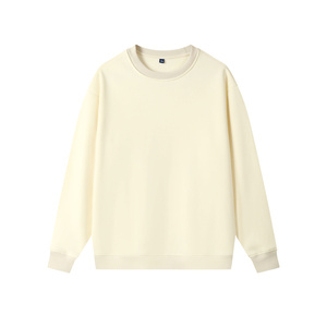 เสื้อสเวตเชิ้ตคอกลมผ้าเทอร์รี่เนื้อหนักสีเบจ 400 กรัม ทรงโอเวอร์ไซส์ สไตล์ลำลอง พิมพ์ลายดิจิทัลแบบยาว ดีไซน์เรียบง่าย ผ้าถัก - Product Image 2