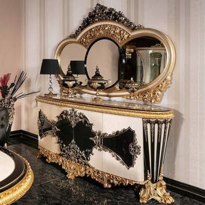 Ensemble de table à manger ovale européenne de luxe, plateau en marbre, pieds sculptés en or, style antique, chaises à dossier plein, meubles pour la maison - Product Image 3