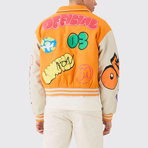 Veste universitaire à col montant pour homme, nouvelle conception, best-seller, taille plus, avec logo brodé personnalisé, lettres, logo sur le devant - Product Image 2