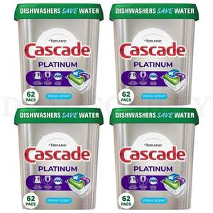 Cascade Platinum ActionPacs Detergente para Lavavajillas con Aroma Fresco, con Más del 80% de Ingredientes Naturales - Paquete de 62 Unidades - Product Image 6