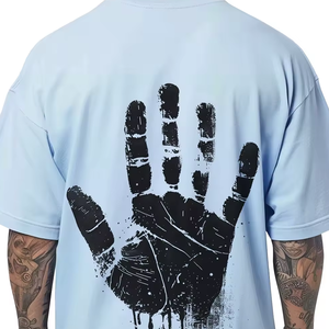 Fabricante al por mayor 250 Gsm lavado ácido de peso pesado de algodón impresión camiseta gráfica personalizada de gran tamaño Sun Faded camiseta para hombres - Product Image 2
