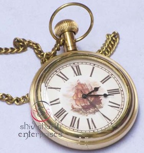 Reloj de bolsillo de latón náutico de diseñador de latón reloj de bolsillo de estilo vintage de regalo antiguo coleccionable - Product Image 5