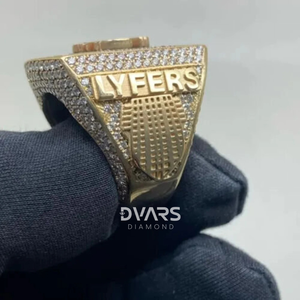 Anillo de Campeonato Personalizado de Plata de Ley 925 con Moissanita Redonda VVS para Hombre, Regalo de Boda, Estilo Hip Hop - Product Image 4