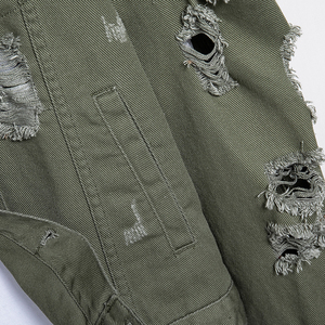 2025 New High Quality Custom Dyed <b>Blue</b> Denim Jacket for <b>Men</b> OEM Designs Stand Collar Hooded Vintage Anti-Bacterial - Product Image 2