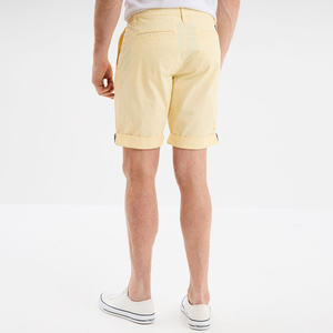 Shorts chino décontractés à devant plat pour hommes, fabriqués en coton écologique, respirants, palette de couleurs terreuses intemporelle - Product Image 3