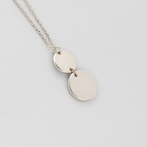 Bijoux élégants minimalistes Personnaliser Dainty Long Acier inoxydable Or 18K Texture martelée Disque Lune Pendentif Collier ras du cou - Product Image 4