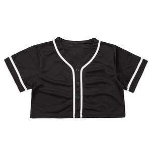 Último Diseño OEM, Top Corto Personalizado para Mujer, Jersey de Béisbol, Ropa Deportiva, 100% Poliéster, Secado Rápido, Cuello Redondo - Product Image 2