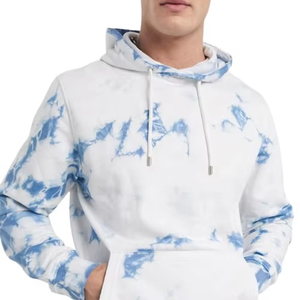 Ensemble de sweat-shirt à capuche tie-dye pour homme, blanc et bleu, décontracté, tricoté, pour l'été - Product Image 5
