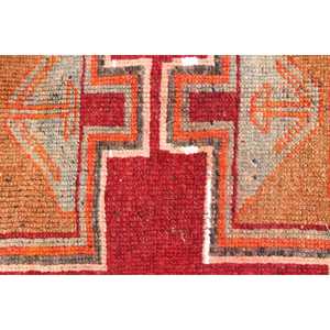 Tapis turc 4,2 x 7,9 pieds, tapis rouge uni en laine - Product Image 5