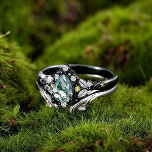 Ensemble de bagues en agate mousse Jeulia Midsummer Night Mystery Forest - Cadeau - Product Image 6