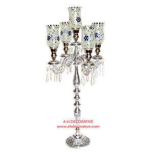 Candélabres à 5 bras plaqués nickel personnalisés pour centres de table de mariage Offre Spéciale de nouveaux candélabres faits à la main à vendre au prix de gros - Product Image 5