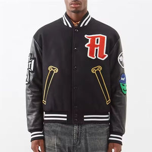 Custom Vintage Varsity <b>Jacket</b> for <b>Men</b> Letter <b>Baseball</b> Inspired Design with Chenille Patch Embroidery on Sleeves - Product Image 1
