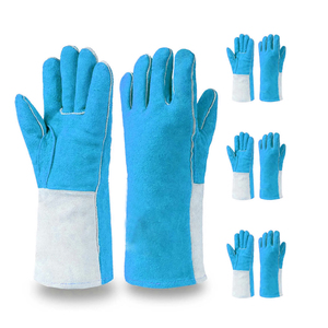 ถุงมือเชื่อมหนังวัวแยกด้านในถุงมือทำงานสำหรับช่างเชื่อมถุงมือทำงานป้องกันและป้องกันอุณหภูมิสูง - Product Image 5