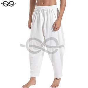 Men's <b>Harem</b> Pants Loose Fit Elastic Waist Drawstring Aladdin Style Hippie <b>Trousers</b> Comfortable Stylish Bohemian Casual Wear - Product Image 2