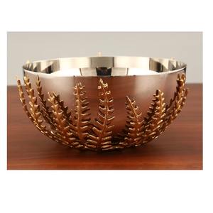 Tazón de frutas y nueces de metal de grado alimenticio hecho a mano, plato de servicio de acero inoxidable y latón para fiestas de hotel y comedor para alojamiento - Product Image 6