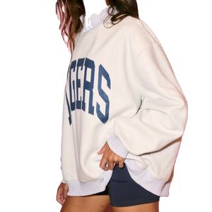 Sweat-shirt à col montant réversible en polaire écologique surdimensionné à manches longues pour femme, nouveau modèle d'hiver, logo personnalisé - Product Image 6