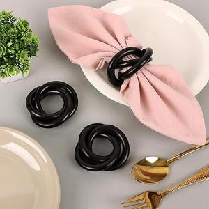 Anneau de serviette en résine torsadée, design personnalisé, nombreuses couleurs, porte-serviettes en chaîne, anneaux de serviette pour la décoration de table de fête - Product Image 1