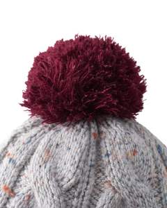 Gorro de Punto con Cable, Color Vino Tinto y Gris, con Pompón, Cálido para Invierno, Mezcla de Lana Suave, Moda Unisex, Fabricante, Venta al Por Mayor OEM - Product Image 5