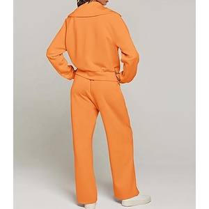 Trajes Deportivos de Invierno para Mujer, Personalizados OEM/ODM, de Peso Pesado, Dos Tonos, Media Cremallera - Product Image 4