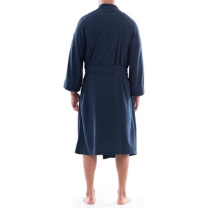 Peignoir thermique en coton léger pour homme, taille plus, col en V, couleur unie, coupe ample, manches longues, séchage rapide - Product Image 2