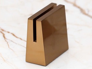 Porte-cartes en or contemporain Support de bureau pour étiquettes de prix Cartes nominatives ou photos Convient pour la table de mariage ou le bureau - Product Image 2