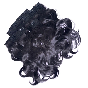 ผมมนุษย์หยักศกอัจฉริยะผมแท้100% ผมมนุษย์แบบคลิปในร่างกาย - Product Image 1