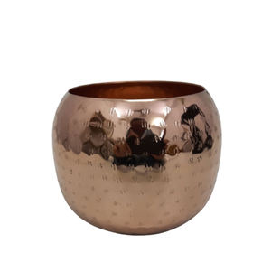 Pot de bougies de Style moderne, porte-bougie personnalisé, de forme ronde en métal en fer, Texture marron, pour la maison, personnalisé - Product Image 3