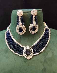 Ensemble collier et boucles d'oreilles plaqué or de qualité supérieure, rouge royal, pour soirée, bijoux tendance - Product Image 6