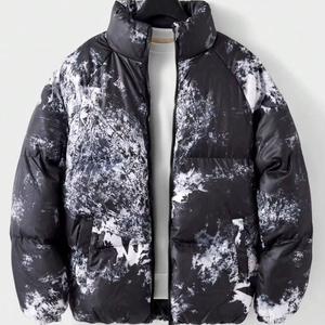 OEM de alta calidad de los hombres Zip-up Tie Dye Puffer chaqueta personalizable transpirable Bomber Coat con cierre de cremallera más opciones de tamaño - Product Image 1