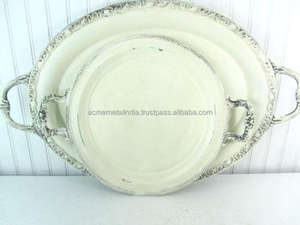 Plateau rond à dessert en bois massif et fer Dernière conception Ustensiles de cuisine de grande taille Parfait pour les événements de mariage Plateau de qualité supérieure - Product Image 6