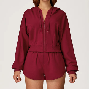 Ensemble de 2 pièces pour femmes, short uni respirant, tenue de sport pour la salle de sport, le yoga, l'entraînement, soutien-gorge de sport, leggings, polyester, élasthanne, décontracté - Product Image 3