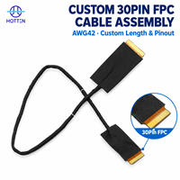 Câble d'affichage coaxial micro 30 broches personnalisé avec terminaison FPC