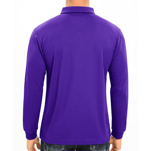 Polo deportivo de alta calidad para hombre, Polo de manga larga de Color sólido personalizado transpirable para hombre - Product Image 2