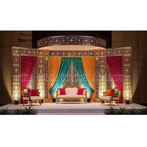 Decoración de Boda Marwari, Mandap Cortado con Láser, Compra en EE. UU., Mandap Cortado con Láser de Tendencia, Escenario de Matrimonio, DST Exports, Decoración de Mandap en Oferta - Product Image 1