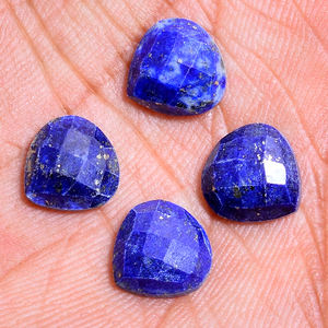 Haute qualité 10mm en forme de coeur Rosecut Lapis Lazuli Gemstone 5.5 Cts Blue Afgani Faceted Cab Natural Loose Stone Top Iroc Sales - Product Image 6