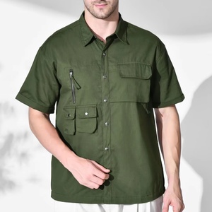 Camiseta de hombre con etiqueta personalizada, bolsillos cargo, efecto lavado, estilo urbano, lisa, al por mayor, vintage, tipo chaleco, con hombros caídos - Product Image 4