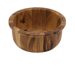 Bois de mangue fini noyer Premium avec poignée en aluminium Bol de service polyvalent pour bol à salade Snack Bois de haute qualité - Product Image 2