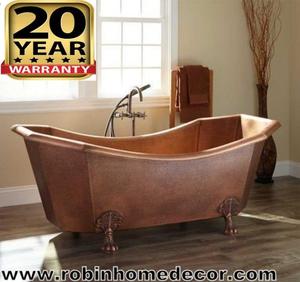 Un exportateur indien propose une baignoire autoportante en cuivre massif de style vintage de haute qualité, excellent bain à remous en cuivre antique - Product Image 2