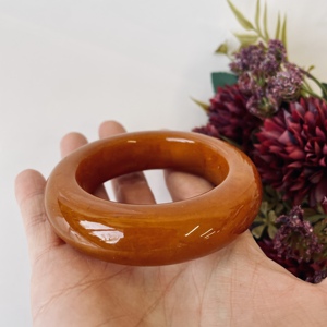 Brown Natural Amber <b>Bracelet</b>, Natural Amber <b>Bangle</b> from Poland, small size diameter, 54 mm - Product Image 4