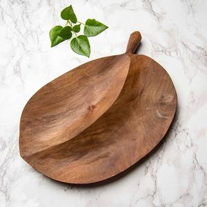 Assiettes en bois de style innovant ensemble de plats en bois pour la maison et le centre de villégiature plat de service sûr - Product Image 5