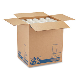 Gobelets en carton Dixie 12 oz blancs, 50 par manchon, 20 manchons par carton, 1000 gobelets 2342W - Product Image 3