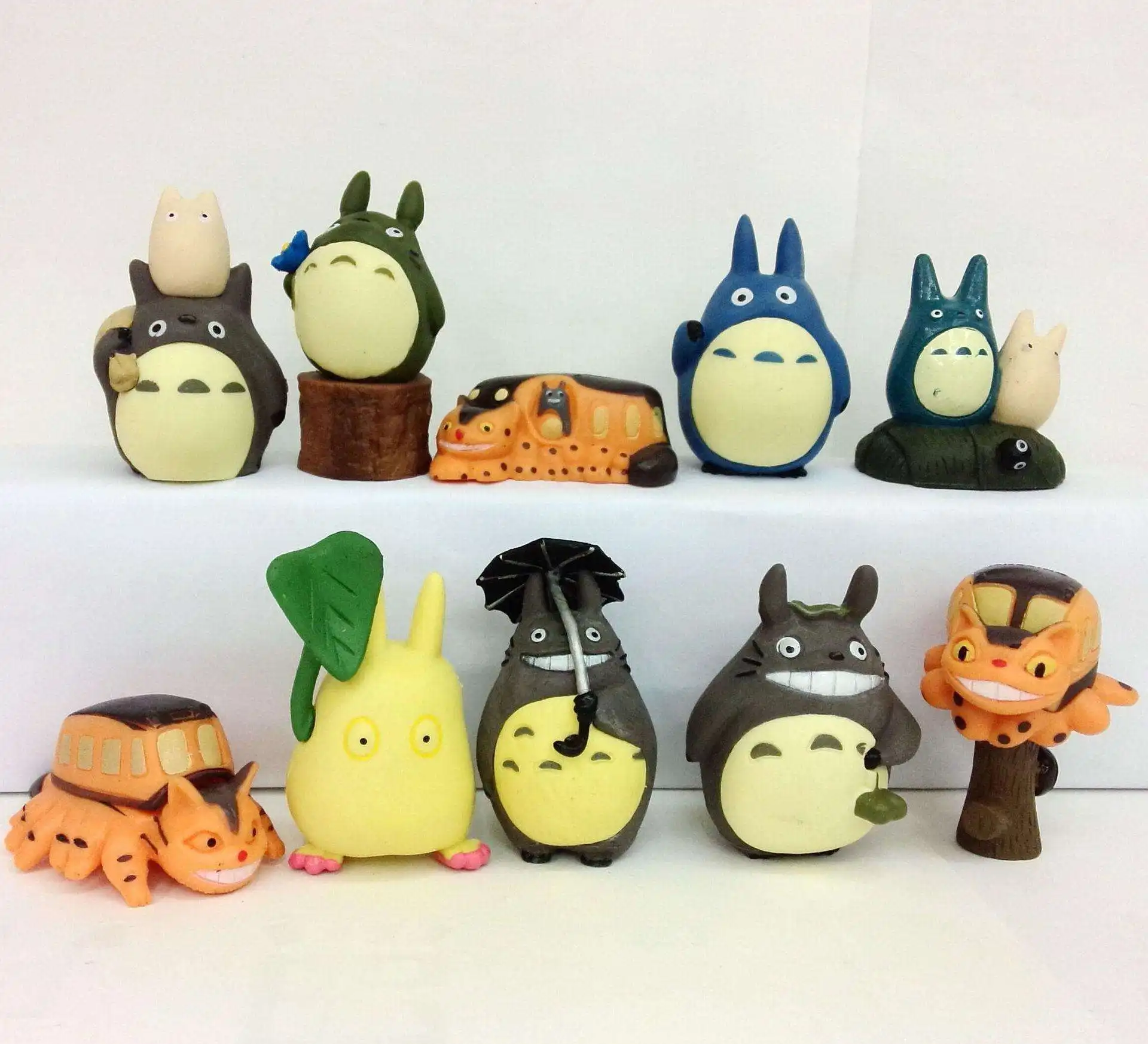 بالجملة 10 تصاميم جارتي Totoro PVC شخصيات لطيف ديكور الكرتون PVC اللعب أنيمي الرقم العمل