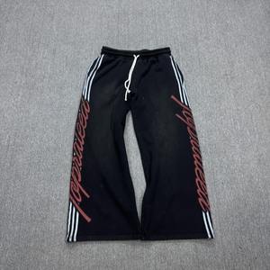 Pantalon de survêtement Hip Hop pour homme en coton personnalisé, brodé, patchwork, fermeture à cordon, French Terry, poids moyen, respirant - Product Image 4