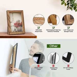 Marco de Fotos de Madera Pulida Premium con Borde Tallado y Textura Artística para Interiores de Hogar Contemporáneo por Decor World Expo - Product Image 4