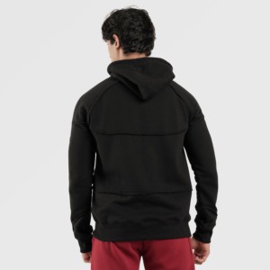 Sudadera con Capucha Negra Estilo Rigger, Talla XXS, Felpa Francesa de Algodón, con Bordado 3D, Lavado Enzimático, Impresión Serigrafiada con Apliques - Product Image 2