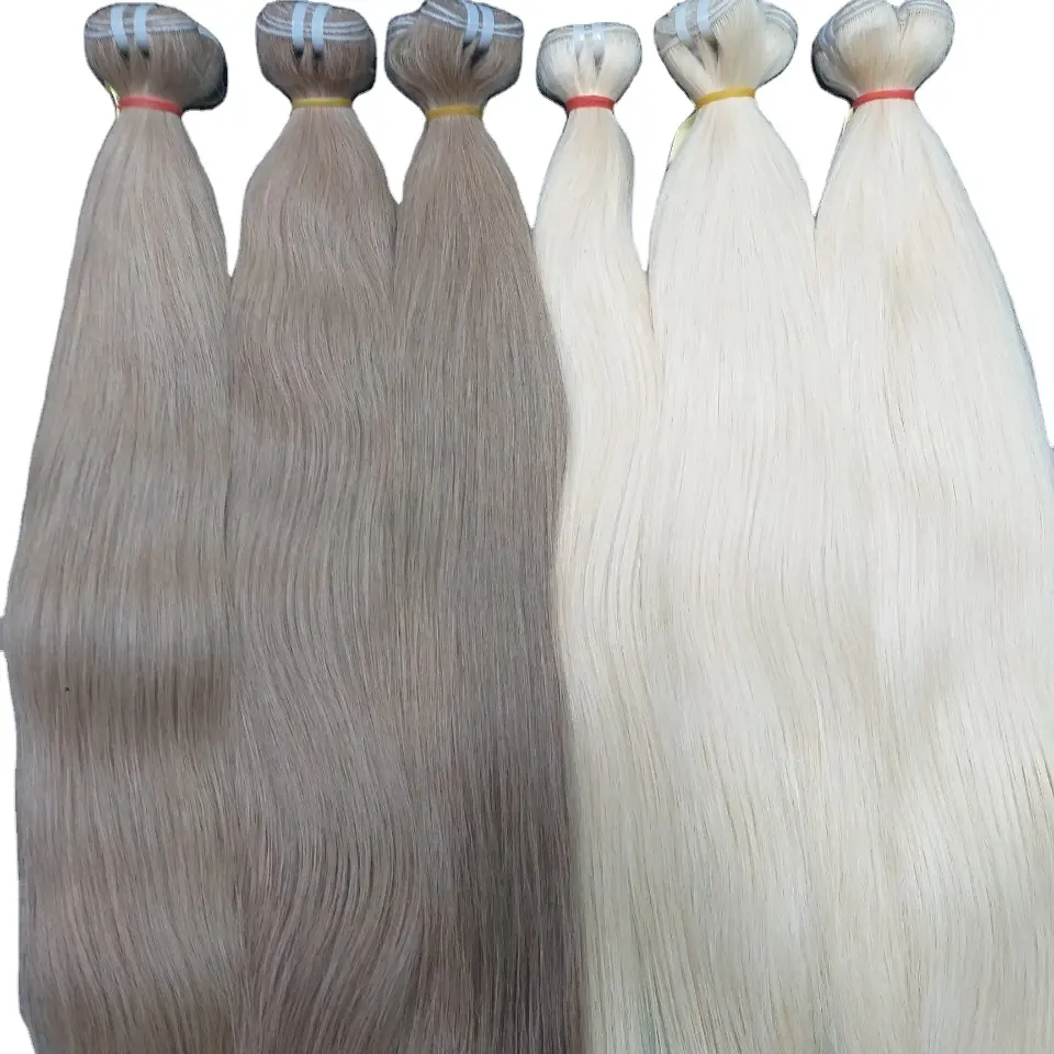 Best Selling Blond 613 & Brown Inslag Menselijk Haar Bundels Natuurlijke Rechte Dubbele Getrokken Dubbele Inslag Beste Kwaliteit Hair Extensions