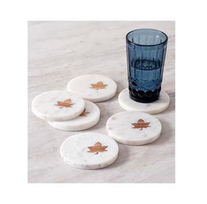 Sous-verres en pierre à prix d'usine directs uniques avec sous-verres en marbre conçus en forme de feuille ronde de qualité supérieure à vendre - Product Image 1