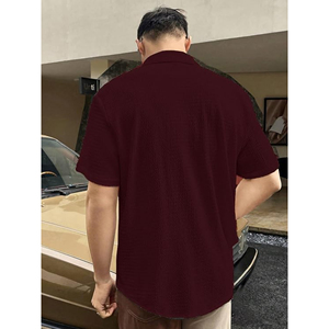 เสื้อสำนักงานผู้ชายเสื้อครึ่งแขนติดกระดุมสไตล์ที่สมบูรณ์แบบสำหรับชุดทำงานแบบลำลองสำหรับธุรกิจและการใช้งานในองค์กรพร้อมโลโก้ที่กำหนดเอง - Product Image 6