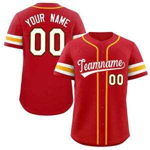 Precio de fábrica Hombres Uniforme de béisbol Camisas de béisbol Entrenamiento Jersey Dorado Alta calidad Hombres Camiseta de béisbol para la venta Logotipo personalizado - Product Image 4