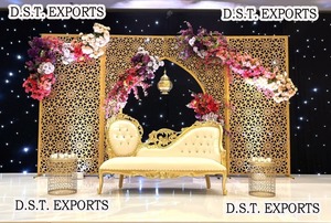 Wedding Reception Stage Laser Cut Metal Frame Trending Mehndi Night Laser Cut Frames Decor Arabian Theme Laser Cut Arch Newyork - Product Image 2